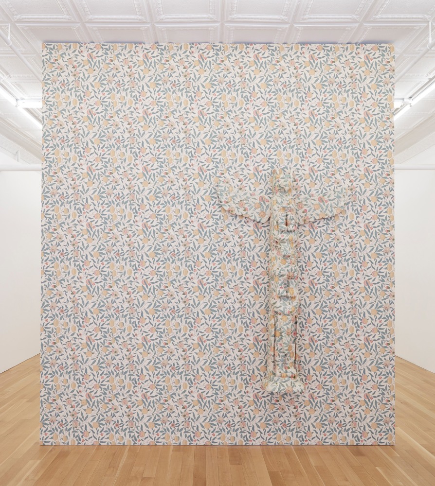 
Nicholas Galanin
The Imaginary Indian (Totem Pole), 2016
wood, acrylic and floral wallpaper
totem: 80 1/2 x 51 1/2 x 11 inches (204.5 x 130.8 x 27.9 cm)
wallpaper: dimensions variable
(NGA16-05)