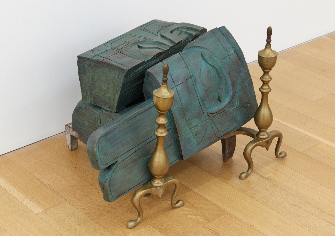 Nicholas Galanin
3D Consumption Illustration, 2024&amp;nbsp;
Bronze and pair of andirons&amp;nbsp;
16 1/2 x 24 1/2 x 18 1/2 inches (41.9 x 62.2 x 47 cm)
(NGA24-20)&amp;nbsp;