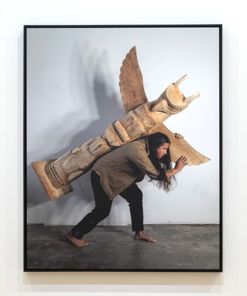 Nicholas Galanin

Artist carrying the weight of imitation (after Christ carrying the cross), 2024

C-print mounted on Dibond

60 x 48 inches (152.4 x 121.9 cm)
Framed: 61 1/2 x 49 1/2 inches (156.2 x 125.7 cm)

Edition of 5

(NGA24-10)