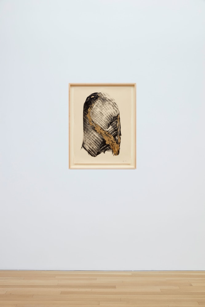 Nicholas Galanin&amp;nbsp;
It Flows Through (Herring Woman), 2022
monotype and gold leaf on paper&amp;nbsp;
30 x 22 1/2 inches (76.2 x 57.1 cm)&amp;nbsp;
(NGA22-18)&amp;nbsp;