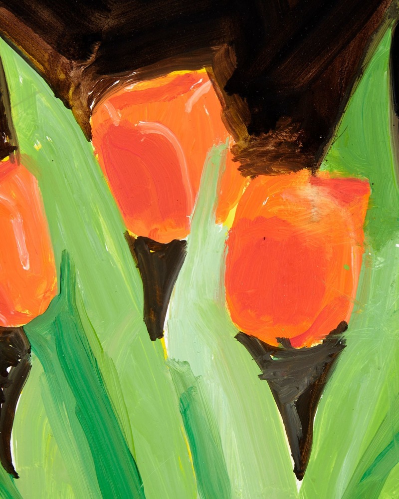 Alex Katz&amp;nbsp;
Study for Tulips 1, 2022&amp;nbsp;
oil on board&amp;nbsp;
9 x 12 inches (22.9 x 30.5 cm)
(AK22-05)&amp;nbsp;