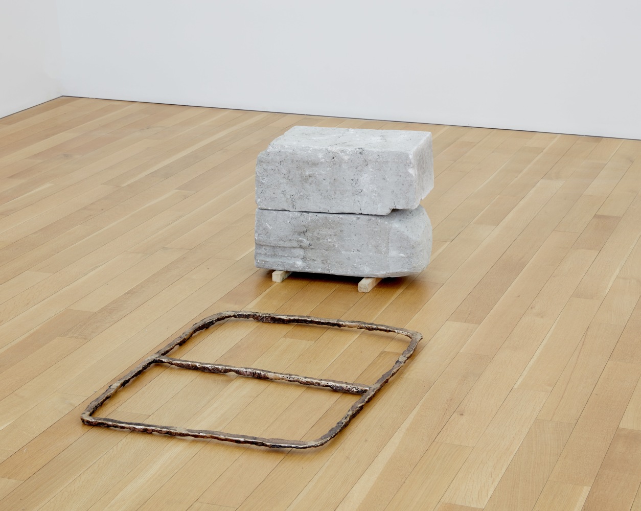 Esther Kläs BEGINNINGS, 2021 concrete, bronze, pigment and wood ​​​​​​​18 x 68 x 27 inches (46 x 173 x 69 cm), overall