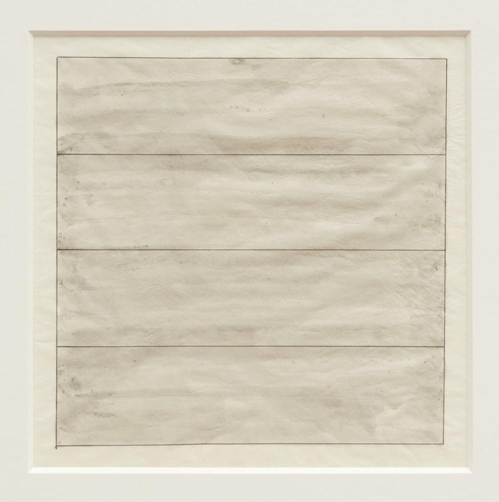 Agnes Martin

Untitled, ca. 1992-94

Inscribed &amp;quot;u.c.&amp;quot; on recto

Ink, wash and graphite on paper

Frame: 17 3/4 x 17 3/4 inches (45 x 45 cm)
Image: 8 3/4 x 8 3/4 in. (22.2 x 22.2 cm)
Cat. Rais.:1994.021 WP

(AM94-01)