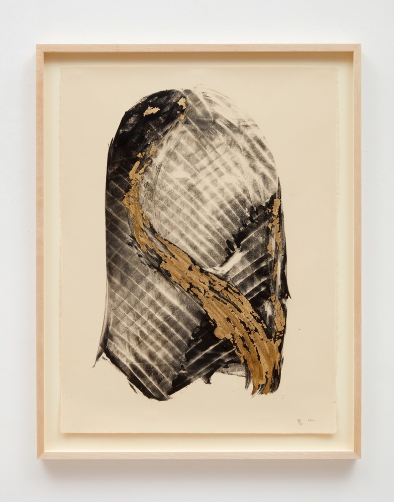 Nicholas Galanin&amp;nbsp;
It Flows Through (Herring Woman), 2022
monotype and gold leaf on paper&amp;nbsp;
30 x 22 1/2 inches (76.2 x 57.1 cm)&amp;nbsp;
(NGA22-18)&amp;nbsp;