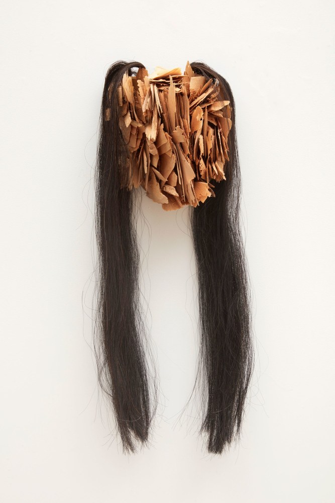 Nicholas Galanin
Raven, 2021
Wood carving and hair
34 x 13 x 9 1/2 inches (86.4 x 33 x 24.1 cm)
(NGA21-11)