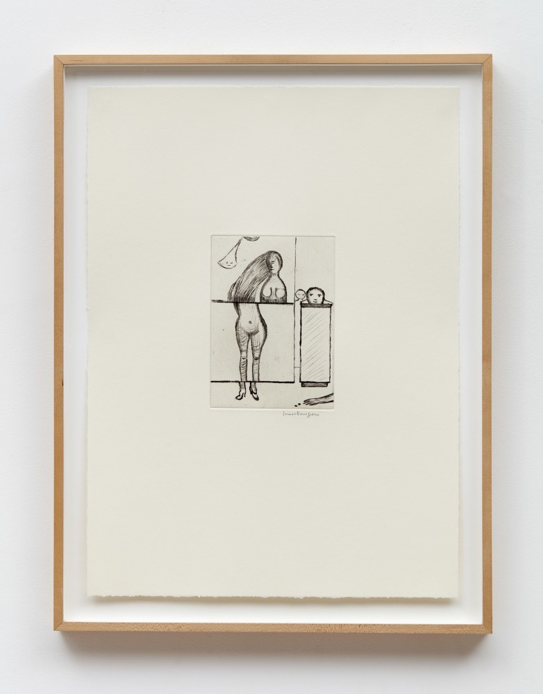 Louise Bourgeois&amp;nbsp;
Dismemberment, 1994&amp;nbsp;
Drypoint and roulette on Somerset Soft White paper
20 1/2 x 15 inches (52.1 x 38.1 cm)&amp;nbsp;
Edition of 44 + proofs&amp;nbsp;
Printed by Harlan&amp;nbsp;&amp;amp; Weaver Intaglio, New York
Published by Peter Blum Edition, New York&amp;nbsp;