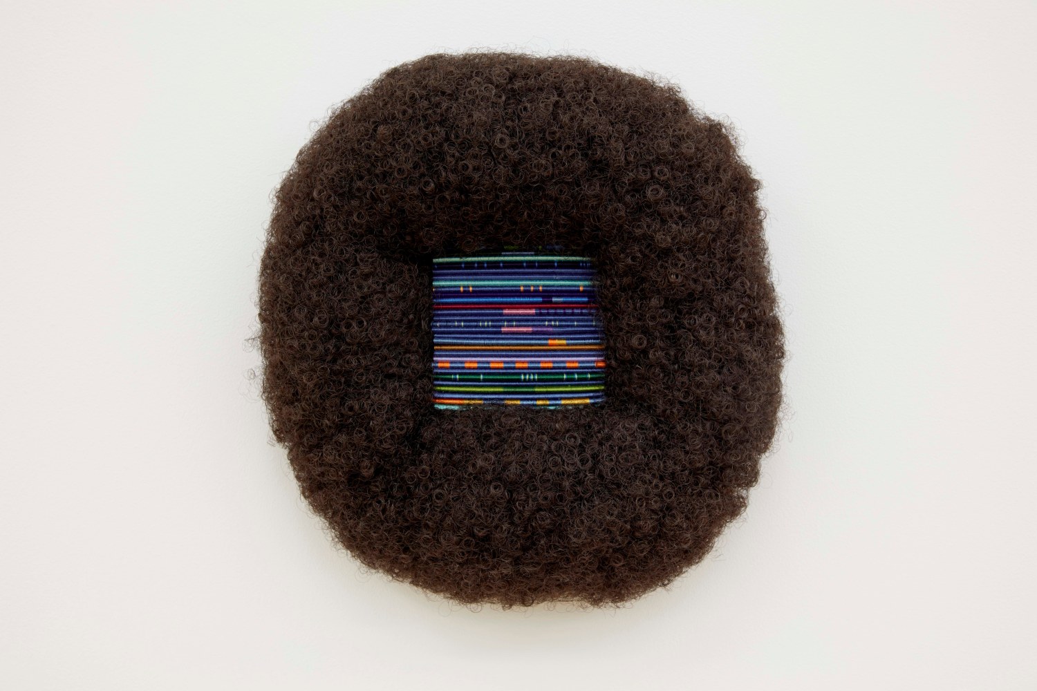 Sonya Clark

For Colored Girls, A Rainbow B1, 2019

wig, cast plastic combs and wrapped thread

12 x 12 x 3 inches (30.5 x 30.5 x 7.6 cm)

(SCL19-01)