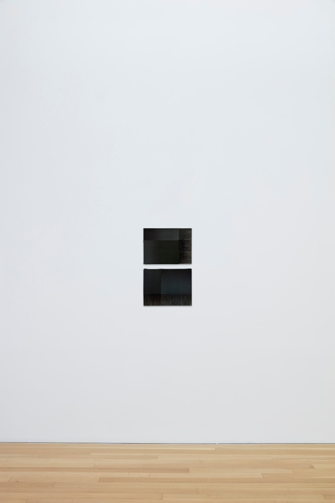 Rebecca Ward
black (double fade), 2025
Diptych: acrylic and dye on stitched canvas
20 x 12 inches (50.8 x 30.5 cm), overall
9 x 12 inches (22.9 x 30.5 cm), each
(RWA25-13)