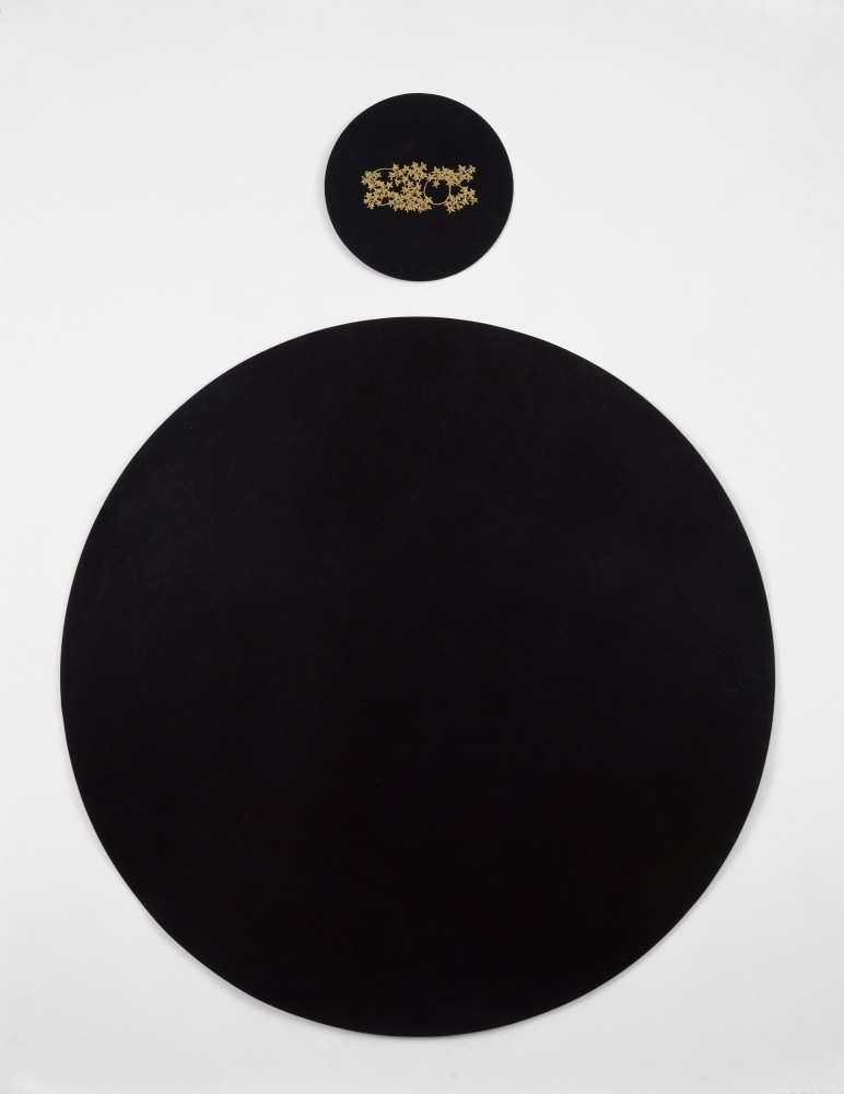 James Lee Byars

&amp;ldquo;Eros&amp;rdquo;, 1993

Gold pencil on black Japanese paper

Two parts

Small circle, diameter: 6 1/2 inches (16.5 cm)

Large circle, diameter: 25 inches (63.5 cm)

JBZ 191

$150,000