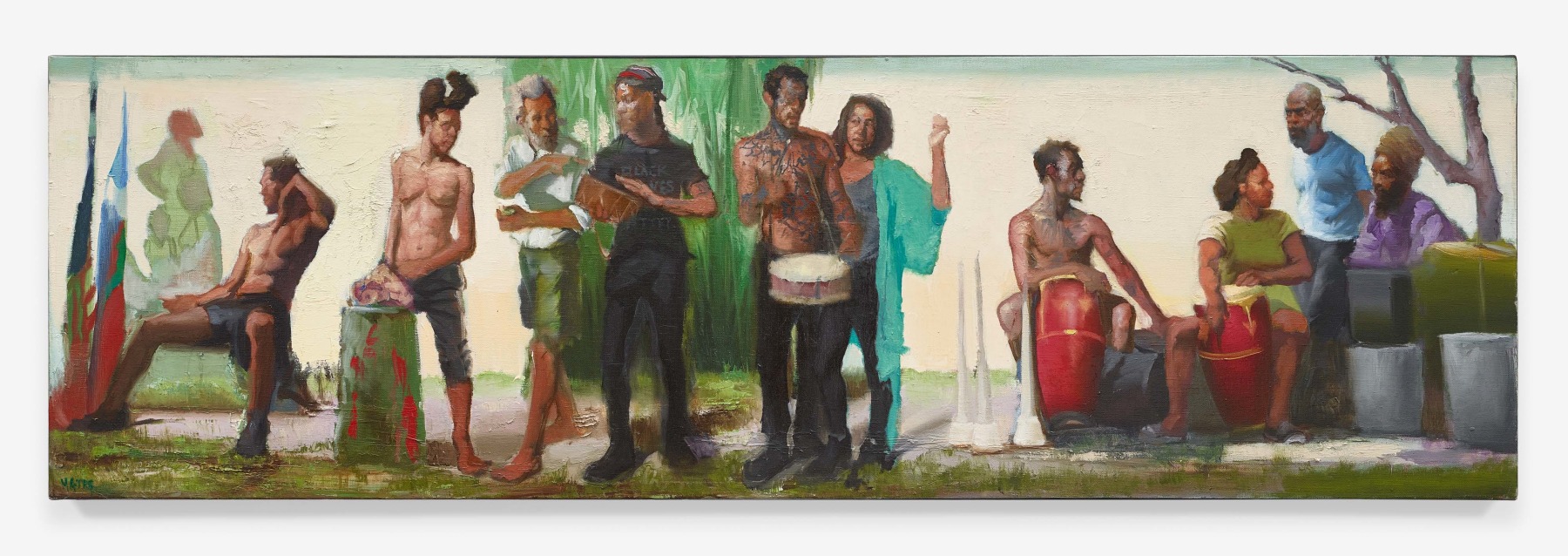 Sylvia Maier, Gran Bwa (Study for The Lake), 2018, 18&quot; x 60&quot;