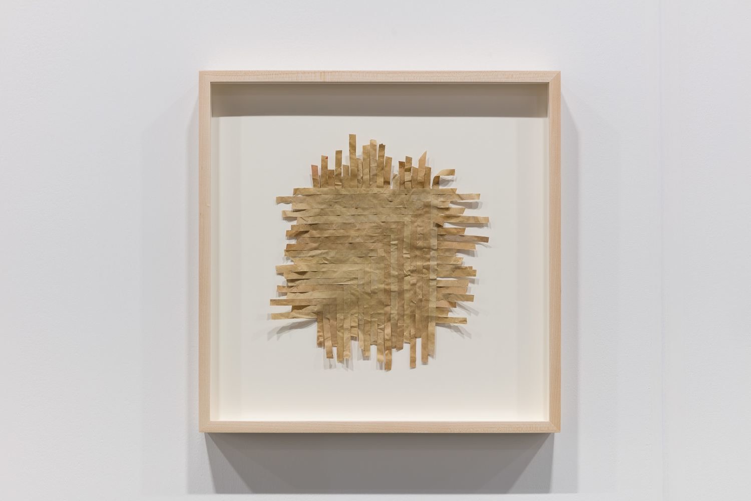 Dami&amp;aacute;n Ortega (1967), Grid Test 3, 2019, cement bag cutouts, Framed Size: 38.7 x 38.7 x 4.4 cm. (15 1/4 x 15 1/4 x 1 3/4 in.)