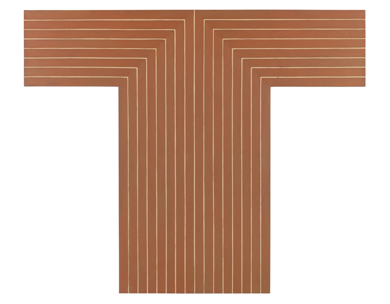 FRANK STELLA
Telluride&amp;nbsp;
1960-1961
copper paint on canvas
84 x 100 1/2 inches (213.4 x 255.3 cm)
Collection of Lisa and Steven Tananbaum