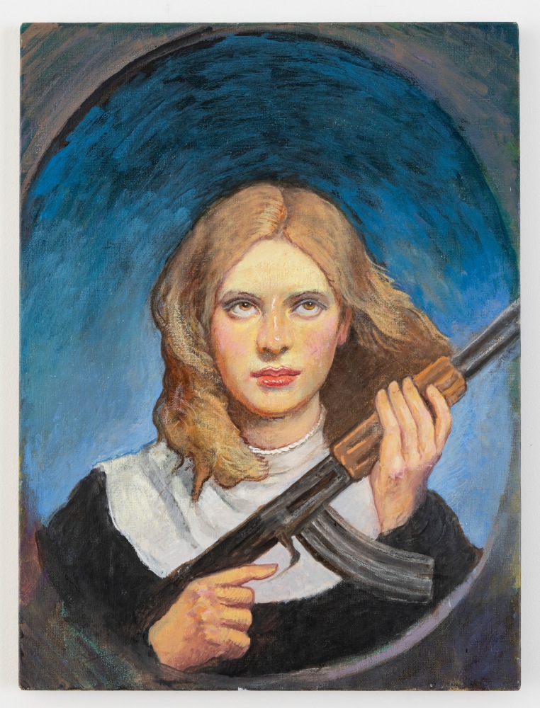 Michael Fullerton

Christian Nationalist (Spain 1938), 2020

Oil on linen

23 5/8 x 17 3/4 x 5/8 inches (60 x 45 x 1.5 cm)