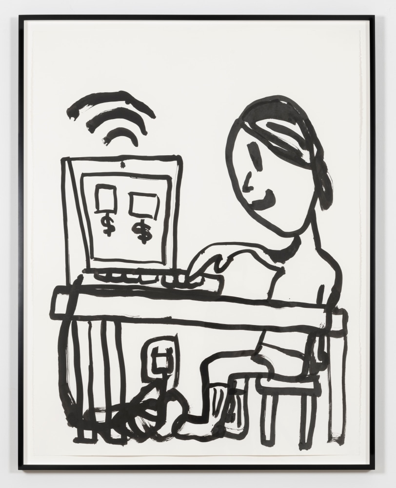 die Galerie (gallery), 2020

Ink on paper

Paper: 49 7/8 x 38 3/8 inches (126.7 x 97.5 cm)

Frame: 53 1/8 x 41 5/8 x 1 3/4 inches (134.9 x 105.7 x 4.4 cm)