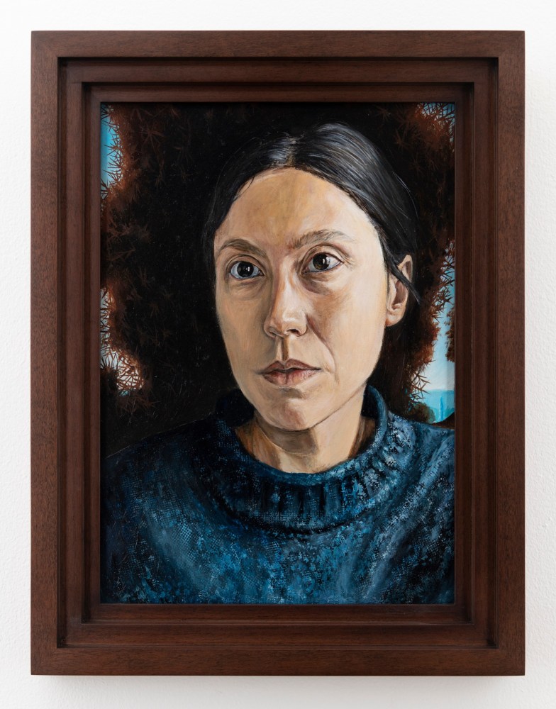 Giangiacomo Rossetti
Fantasia n.0 - Premonizione, 2020
Oil on wood panel, artist&amp;#39;s frame
Painting: 13 3/4 x 9 7/8 inches (34.9 x 25.1 cm)
Artist frame: 13 3/4 x 9 7/8 x 1 3/8 inches (34.9 x 25.1 x 3.5 cm)