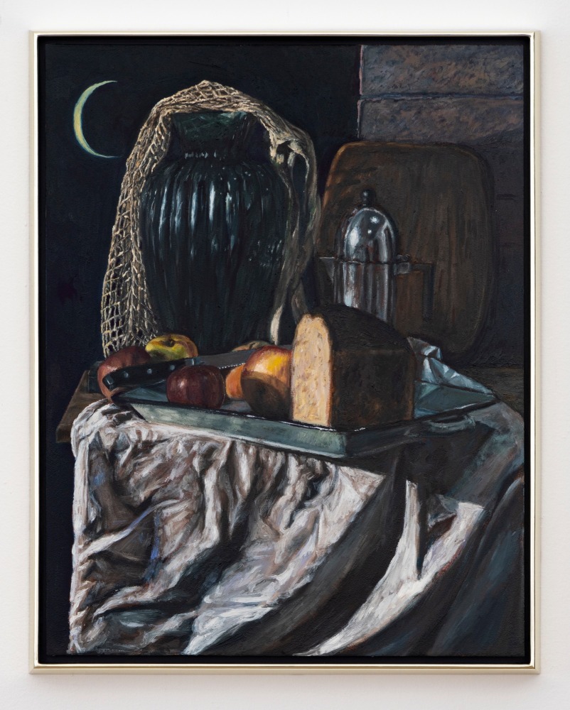 Giangiacomo Rossetti
Fantasia n.10 - la vocazione sospesa (substitute), 2020
Oil on aluminum panel, artist&amp;#39;s frame
Painting: 18 x 14 inches (45.7 x 35.6 cm)
Artist frame: 19 x 15 x 1 3/8 inches (48.3 x 38.1 x 3.5 cm)