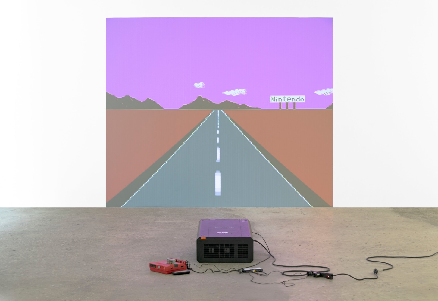 Cory Arcangel

F1 Racer Mod (aka Japanese Driving Game), 2004

Handmade hacked Nintendo FamiCom (or Nintendo) game cartridge, Nintendo FamiCom (or Nintendo), artist software

Dimensions variable

(CA.027)
