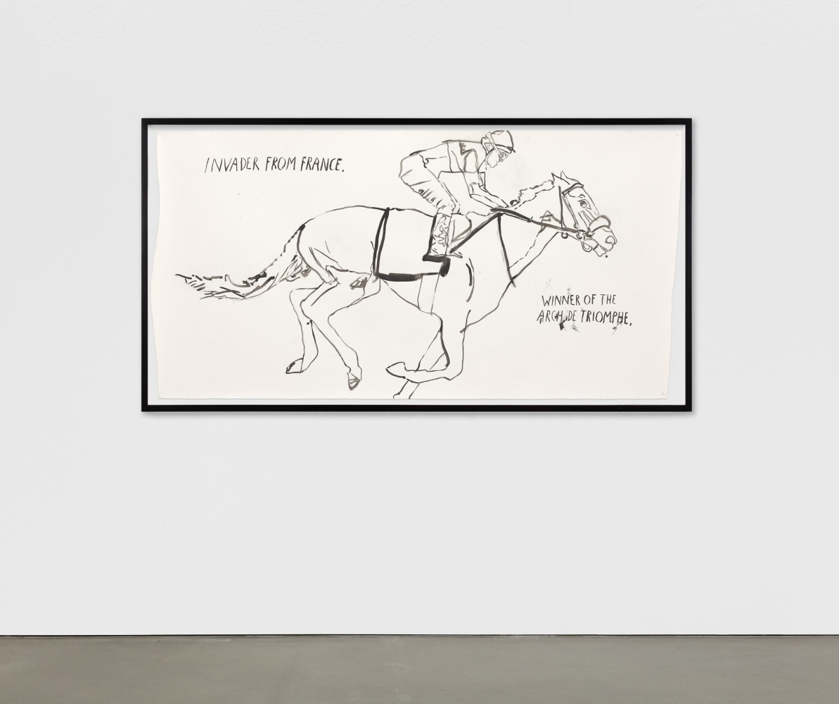 Raymond Pettibon
No Title (Invader from France.)
2019
Ink and graphite on paper
45 1/4 x 86 inches (114.9 x 218.4 cm)
$100,000