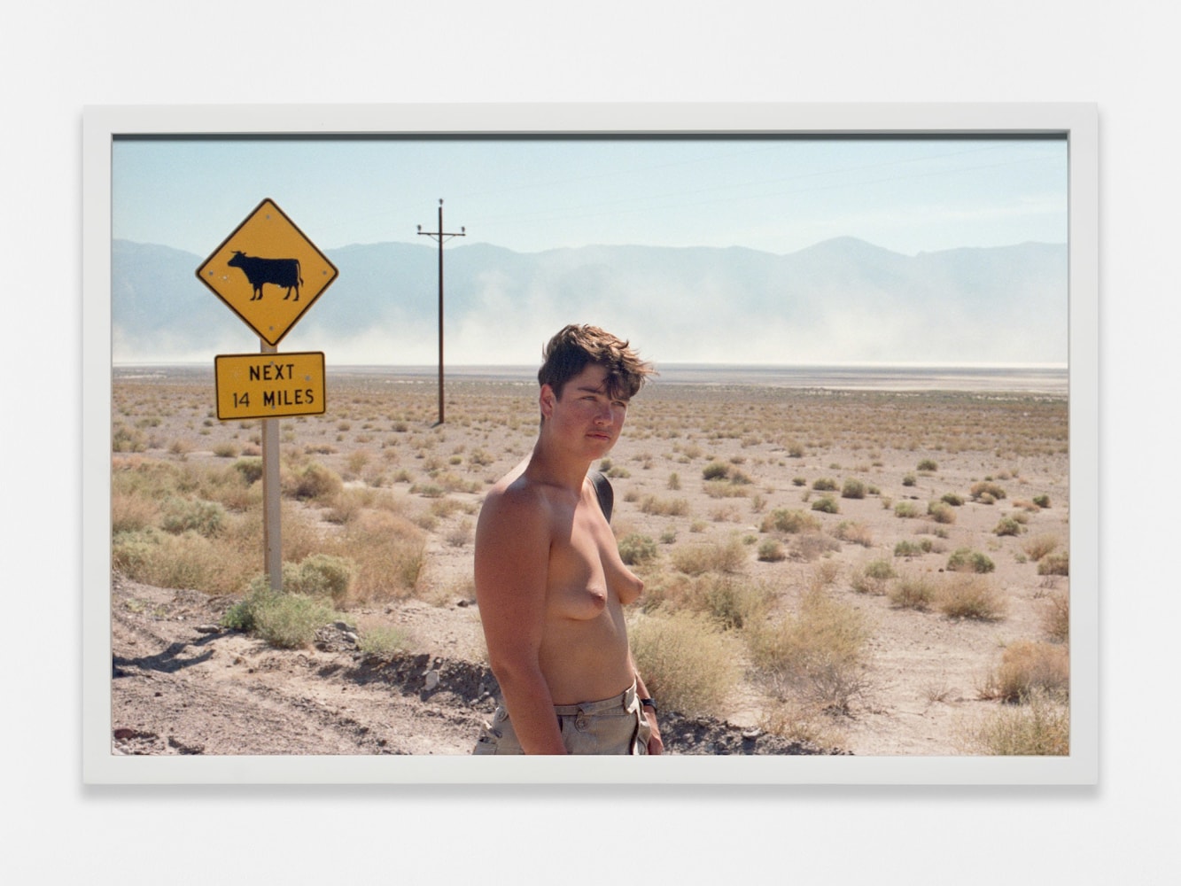 Catherine Opie
Cathy, desert edge, 1987
1987/2024
Pigment print
9 3/4 x 14 1/2 x 1 1/2 inches (24.8 x 36.8 x 3.8 cm)