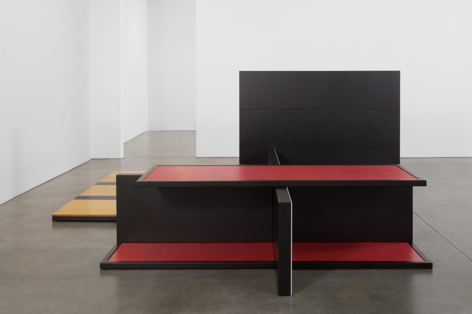 Planar Configuration One [#2]
2016
Powder-coated steel and aluminum, varnished marine grade Douglas Fir plywood, fiberglass, enamel paint
Overall Dimensions:
66 x 216 x 114 inches (167.6 x 548.6 x 289.6 cm)