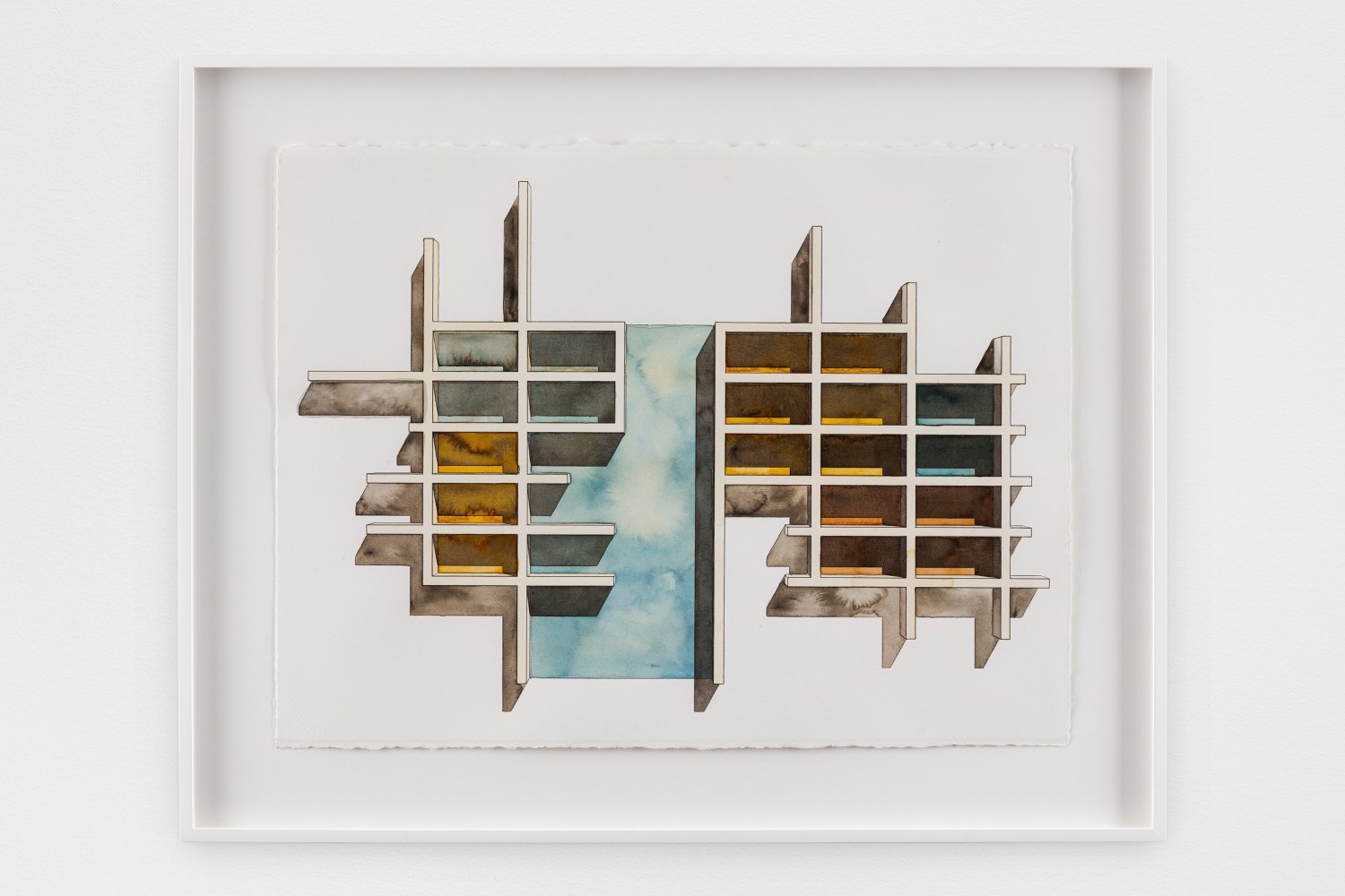 Study for Cellular Grid #5
2019
Watercolor and gouache on paper
Paper Dimensions:
22 5/8 x 30 inches (57.5 x 76.2 cm)

Framed Dimensions:
30 1/8 x 37 1/8 x 1 1/2 inches (76.5 x 94.3 x 3.8 cm)