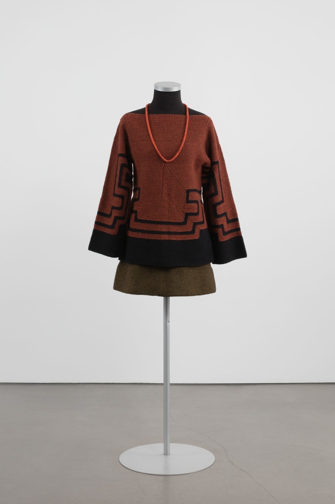 A-Z Personal Uniform, 2nd Decade: Fall/Winter 2011/2012 #1

2011
1 rust and black woven tunic
1 green woven short skirt
1 red wooden bead necklace

Dimensions variable