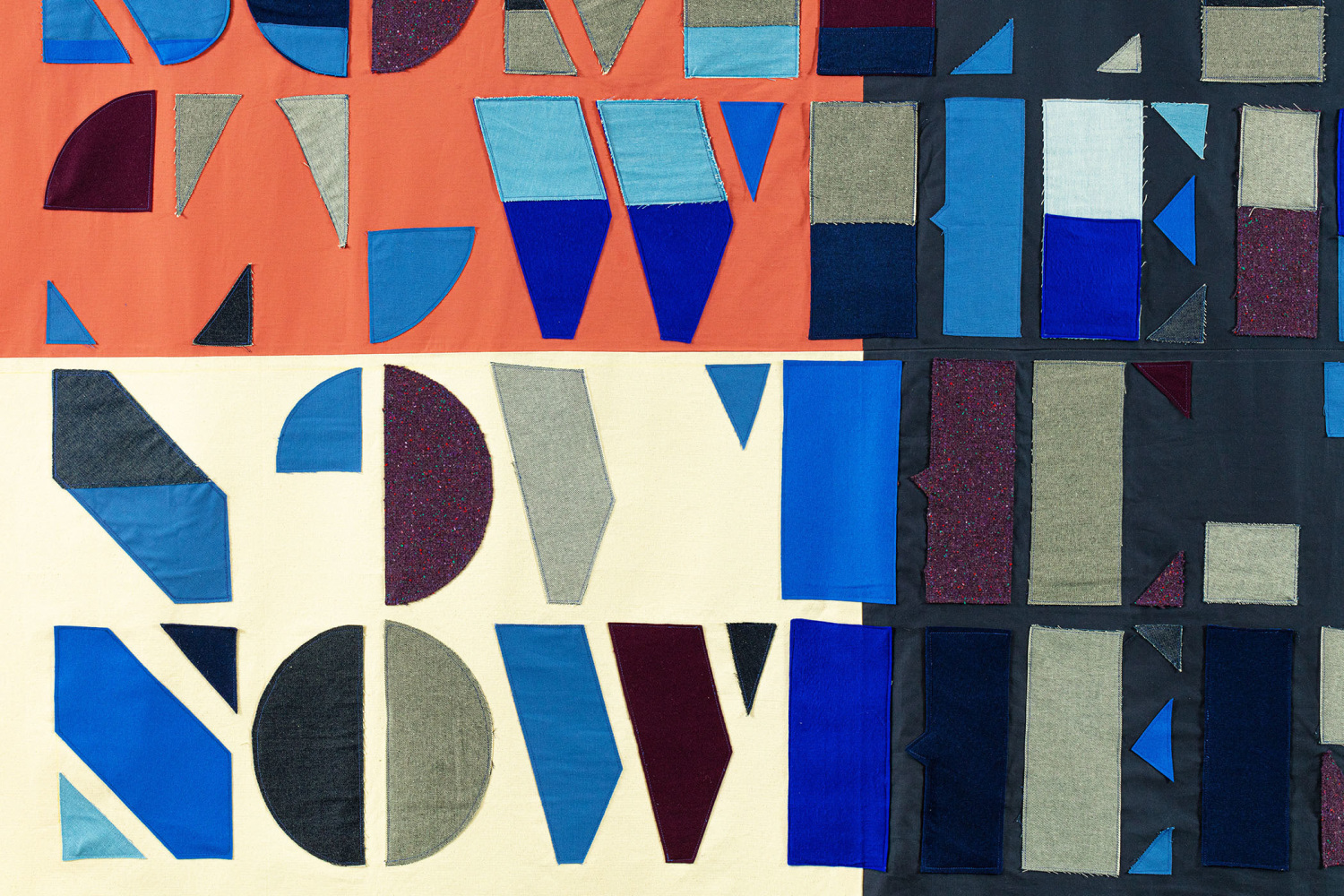 Nowhere/Somewhere&amp;nbsp;(detail)
2020
Mixed fabrics
111 x 95 1/2 x 3 inches (281.9 x 242.6 x 7.6 cm)
&amp;nbsp;