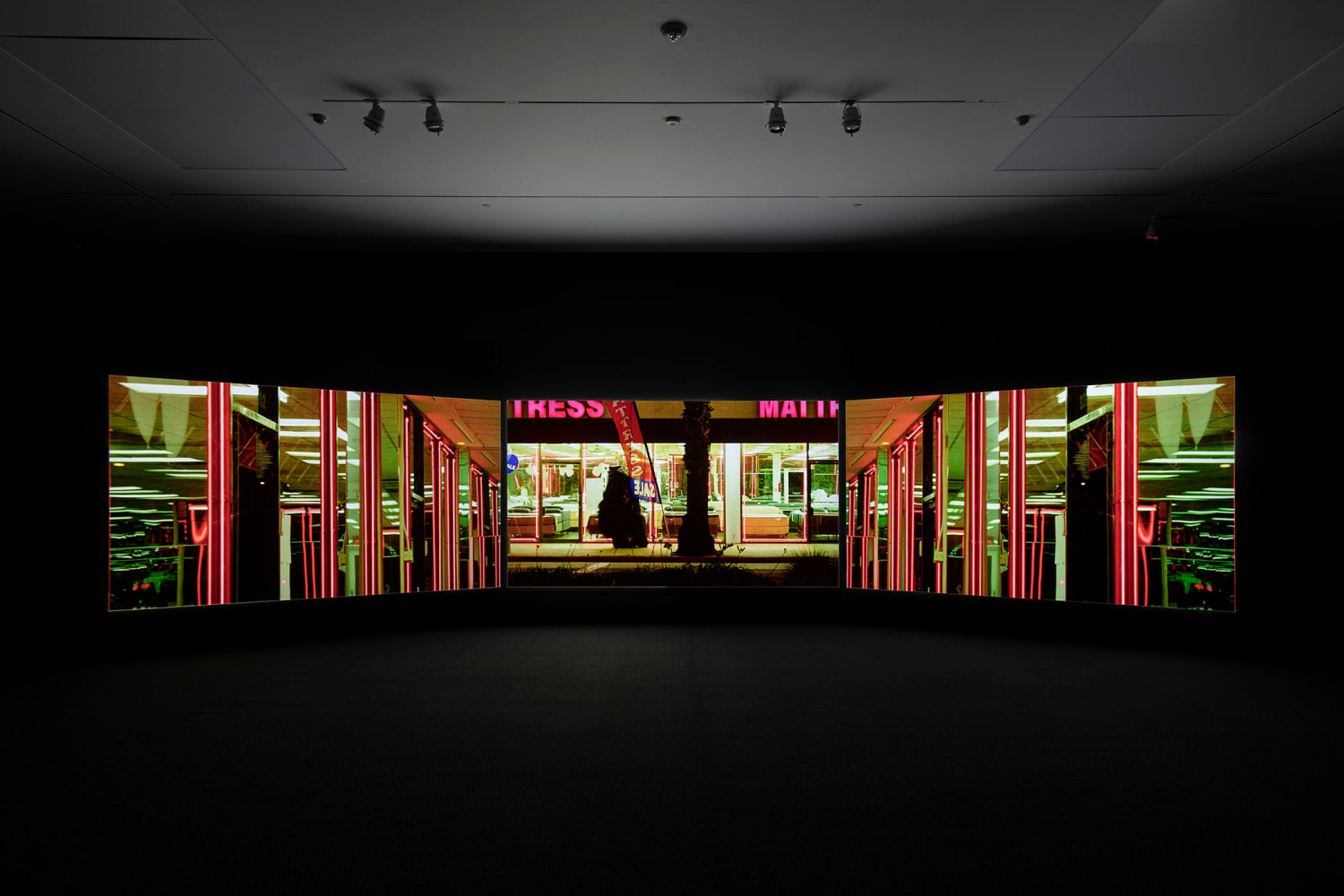 Flags and Debris
2021
Video installation with three channels of video (color, sound), three projections
TRT: 13:20 minutes
Installation dimensions variable, apx:
176 x 576 x 480 inches (447 x 1463 x 1219 cm)
Edition of 4, 2 APs