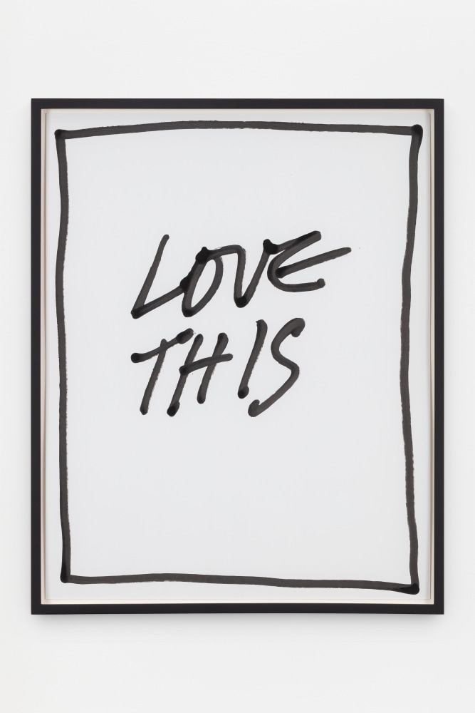Jack Pierson
Love This
2020
Krink marker on paper
Framed Dimensions:
25 1/4 x 20 1/4 x 1 1/2 inches (64.1 x 51.4 x 3.8 cm)
Paper Dimensions:
24 x 19 inches (61 x 48.3 cm)
$6,000