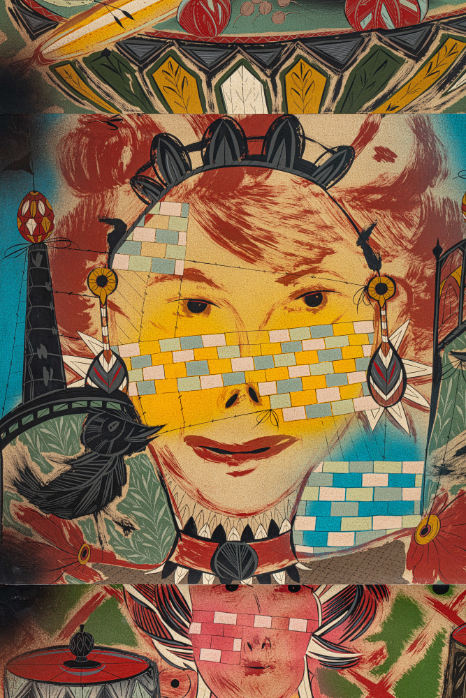 Lari Pittman
Untitled&amp;nbsp;(detail)
2020
Acrylic, Cel-Vinyl, ink, spray paint and Flashe on paper
68 x 90 inches (172.7 x 228.6 cm)