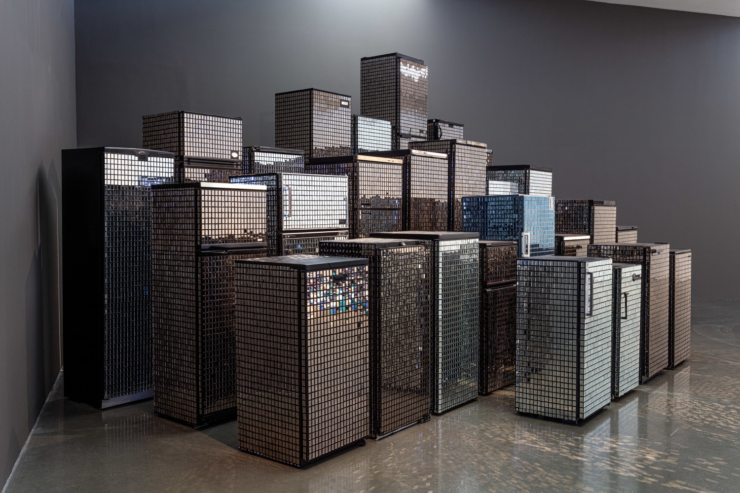 Kader Attia
Untitled (Skyline)
2007
Refrigerators, mirror fragments

Dimensions variable