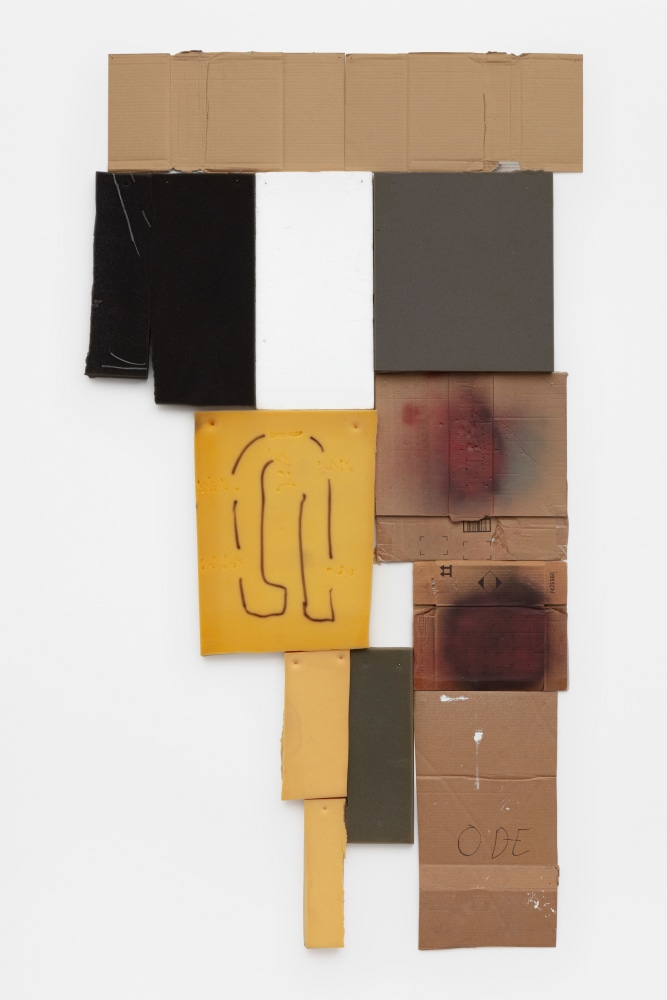 Jack Pierson
Ode
2021
Banker pins, Cardboard, foam rubber, spray paint, and styrofoam
98 x 52 1/2 x 2 1/2 inches (248.9 x 133.4 x 6.4 cm)
$45,000