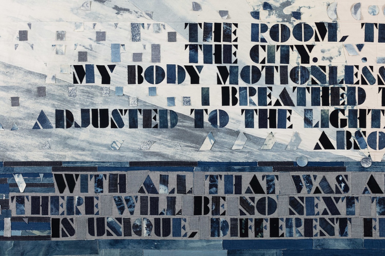 When I Was Alive&amp;nbsp;(detail)
2020
Mixed fabrics
103 x 184 x 3 inches (261.6 x 467.4 x 7.6 cm)
&amp;nbsp;