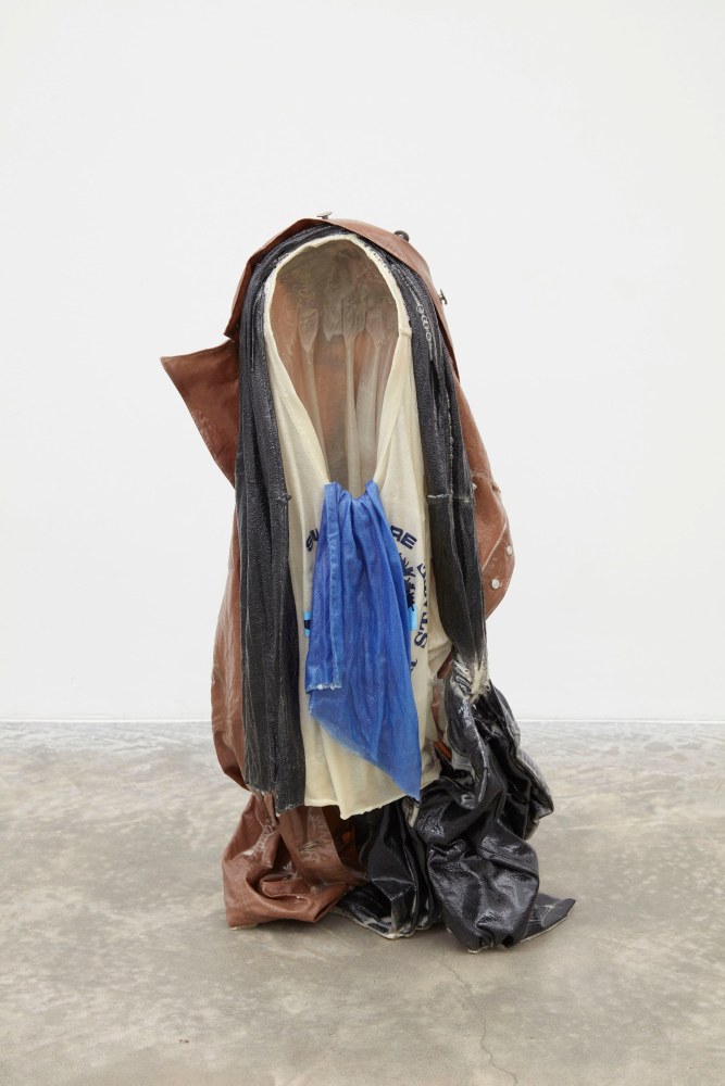Kevin Beasley
Untitled (kid II)
2020
&amp;quot;Aid-to-trade&amp;quot;&amp;nbsp;garments, resin
31 1/2 x 11 7/8 x 17 3/4 inches (80 x 30 x 45 cm)

DOUBLE CLICK IMAGE&amp;nbsp;FOR MORE VIEWS