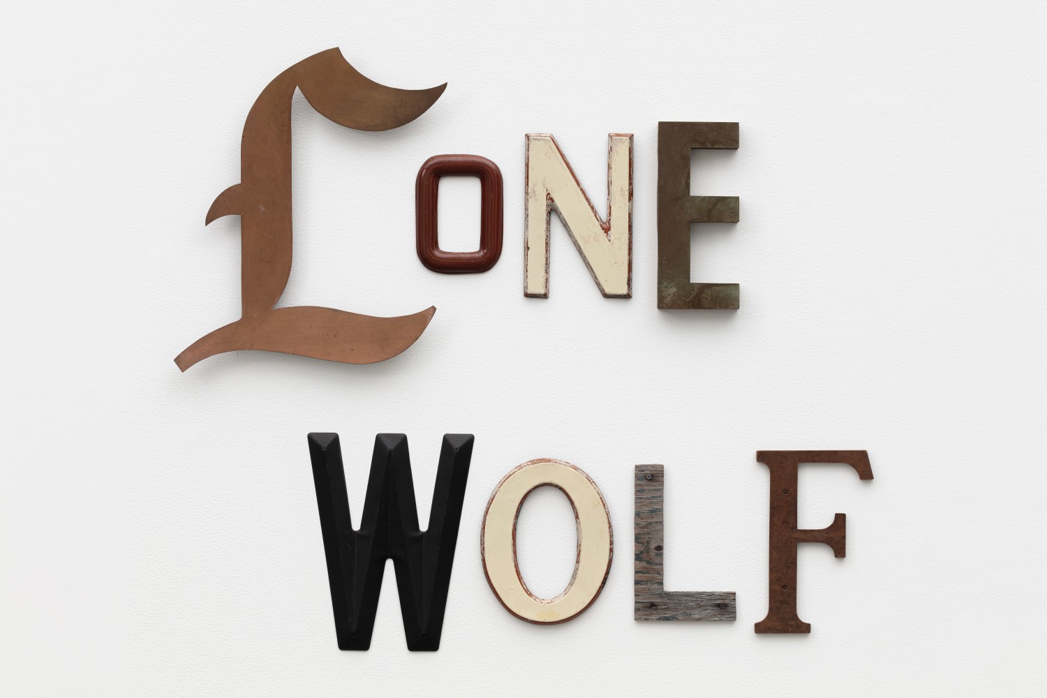 Jack Pierson
Lone Wolf
2020
Metal, wood
37 x 45 1/2 x 1 1/4 inches (94 x 115.6 x 3.2 cm)
$125,000