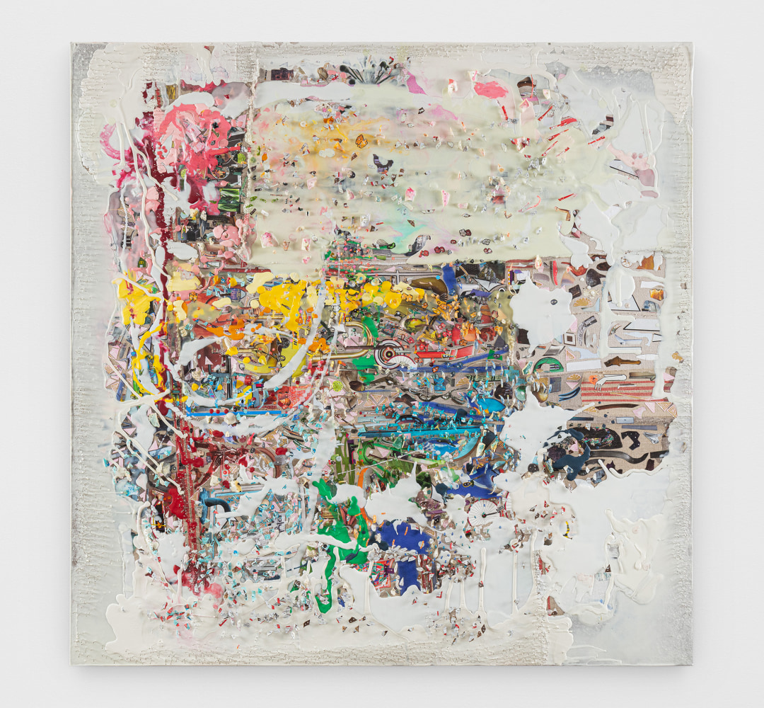 Elliott Hundley
Target
2020
Oil stick, encaustic, paper, fabric, plastic, photographs and pins on linen over panel
48 1/2 x 48 3/4 x 4 inches (123.2 x 123.8 x 10.2 cm)
$70,000

DOUBLE CLICK IMAGE FOR MORE VIEWS