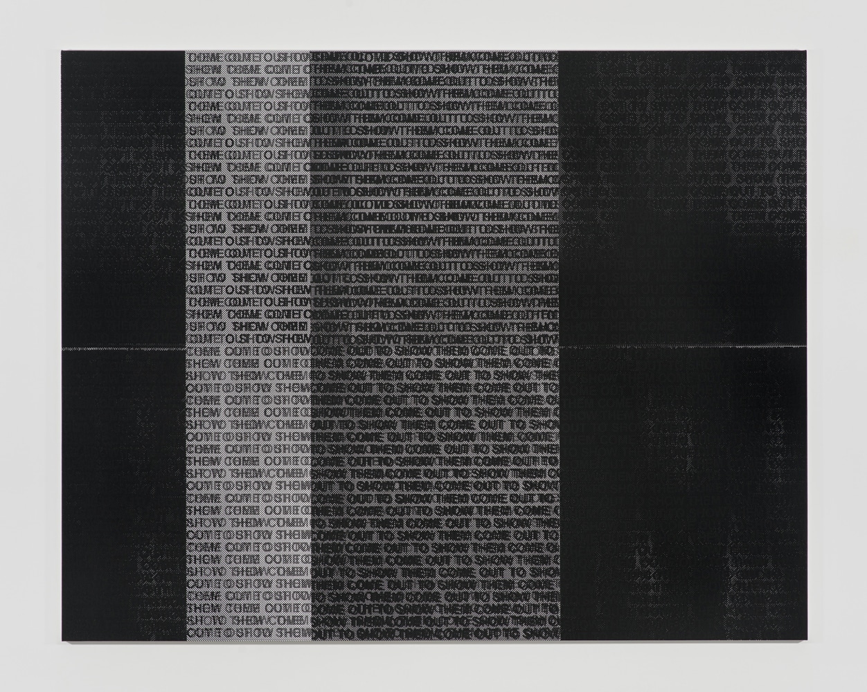 Glenn Ligon
Come Out #8
2015
Silkscreen on canvas
95 1/8 x 120 inches (241.6 x 304.8 cm)
$1,500,000

DOUBLE CLICK IMAGE FOR MORE VIEWS