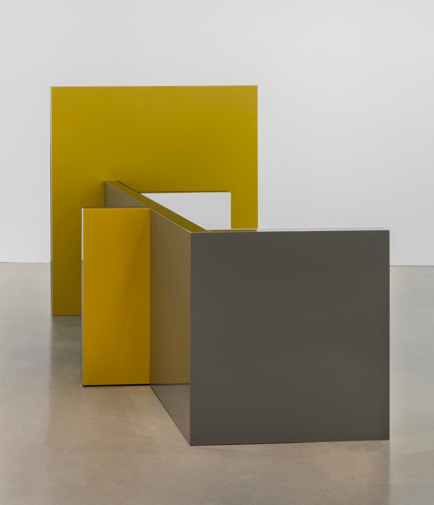 Planar Configuration Four [#1]
2017
Powder-coated steel and aluminum, cushion, blanket, pillow
71 5/8 x 66 x 134 inches (181.9 x 167.6 x 340.4 cm)