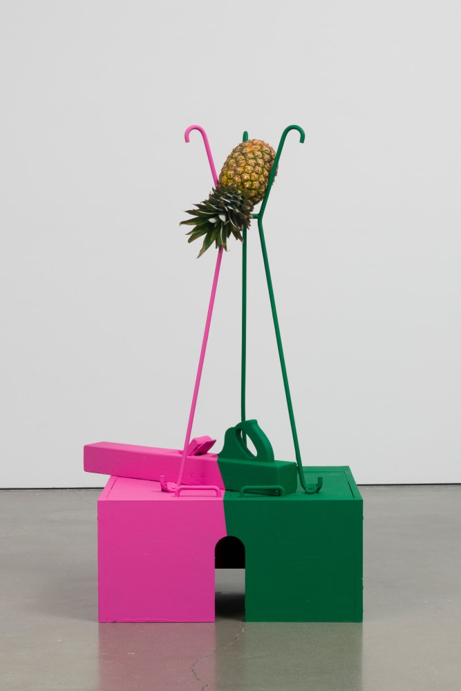 Abraham Cruzvillegas
Autokon&amp;szlig;truksch&amp;ouml;n #11
2018
Metal, wood, aluminum, acrylic paint and pineapples
46 x 26 1/2 x 21 1/2 inches (116.8 x 67.3 x 54.6 cm)

DOUBLE CLICK IMAGE FOR MORE VIEWS