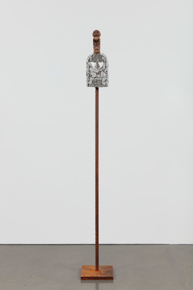 Kader Attia
Mirror Mask
2020
Wooden mask, mirror fragments, black pigment
Artwork Dimensions:
17 1/2 x 6 x 6 1/2 inches (44.5 x 15.2 x 16.5 cm)
Overall Dimensions:
75 1/4 x 10 x 10 inches (191.1 x 25.4 x 25.4 cm)

&amp;euro;70,000

DOUBLE CLICK IMAGE FOR MORE VIEWS