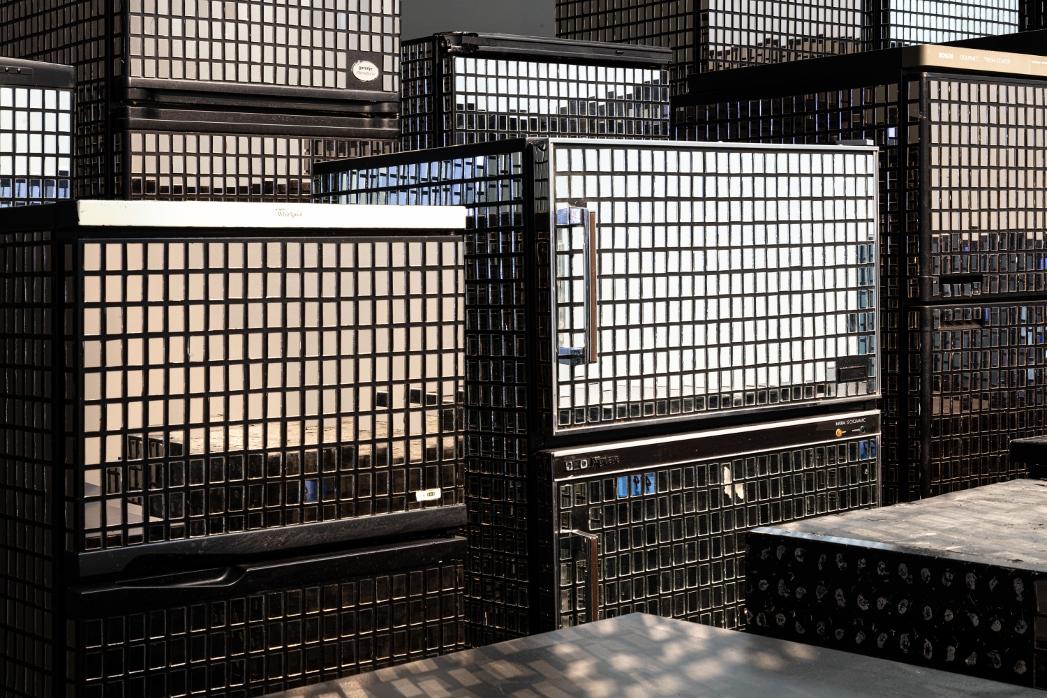 Kader Attia
Untitled (Skyline)
2007
Refrigerators, mirror fragments

Dimensions variable