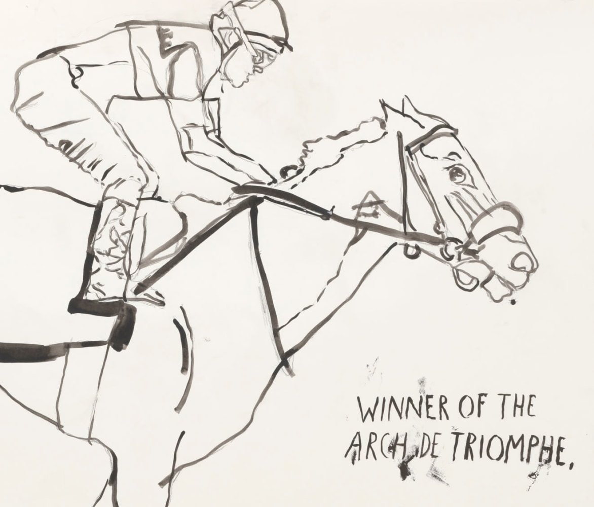 Raymond Pettibon
No Title (Invader from France.)&amp;nbsp;(detail)
2019
Ink and graphite on paper
45 1/4 x 86 inches (114.9 x 218.4 cm)
$100,000