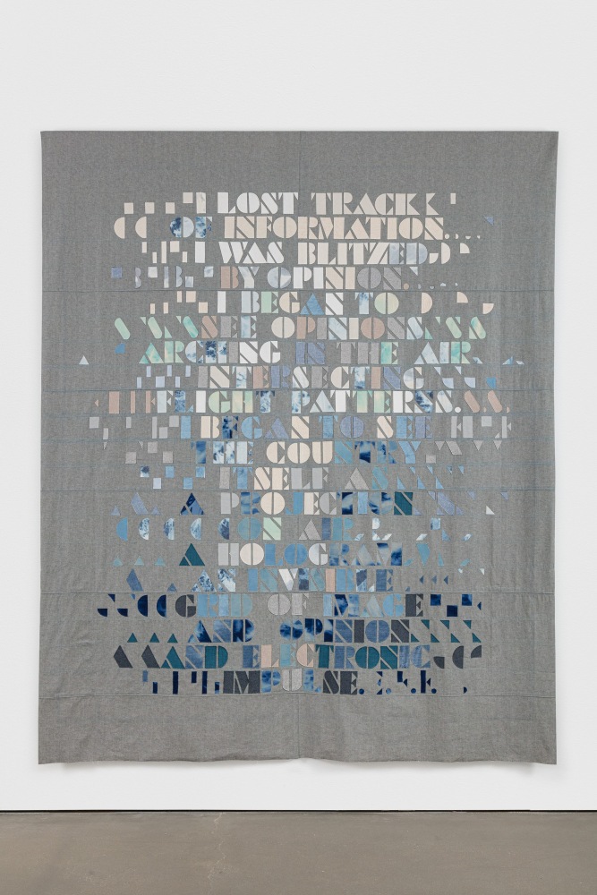 I Lost Track
2020
Mixed fabrics
131 x 106 1/2 x 3 inches (332.7 x 270.5 x 7.6 cm)