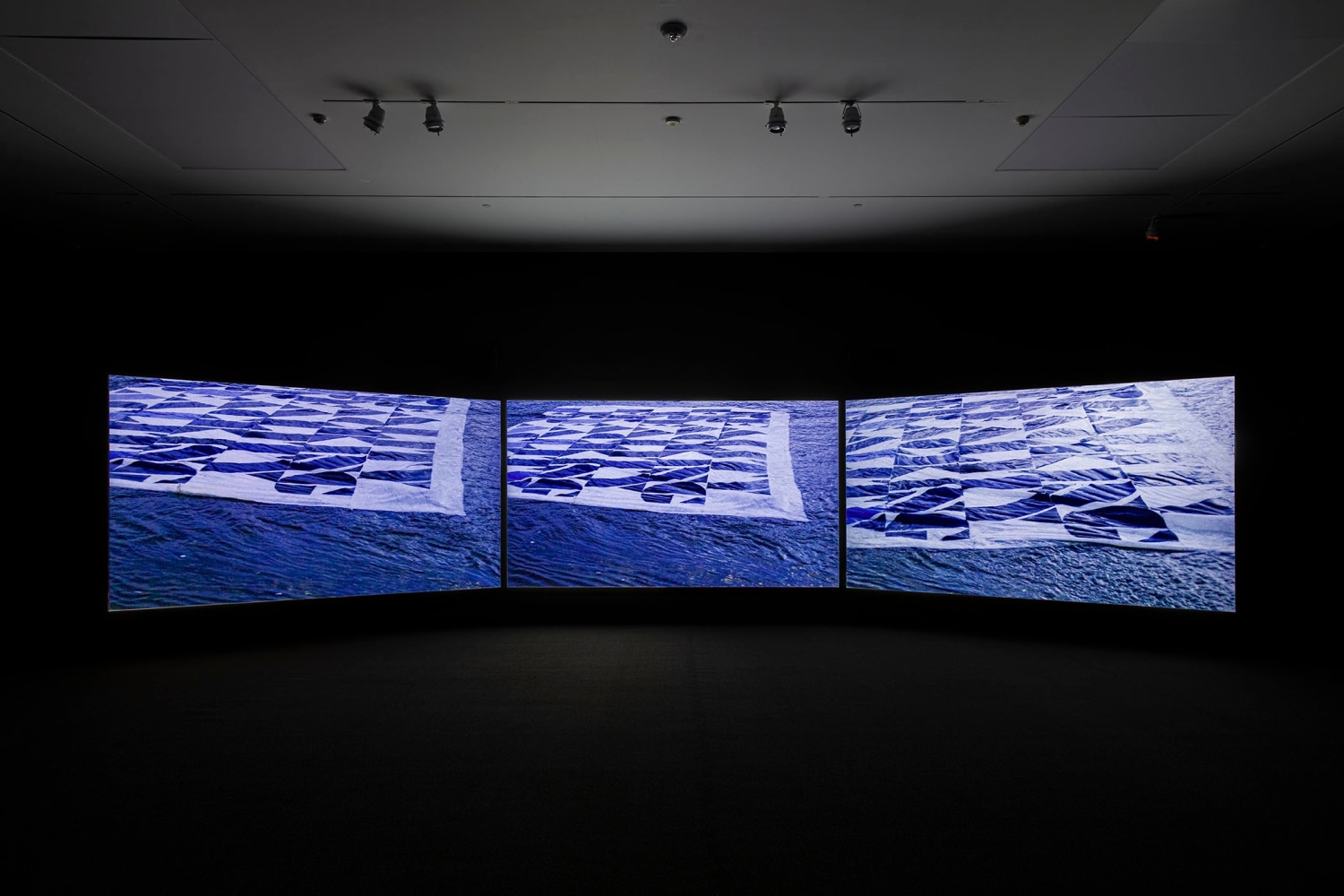 Flags and Debris
2021
Video installation with three channels of video (color, sound), three projections
TRT: 13:20 minutes
Installation dimensions variable, apx:
176 x 576 x 480 inches (447 x 1463 x 1219 cm)
Edition of 4, 2 APs