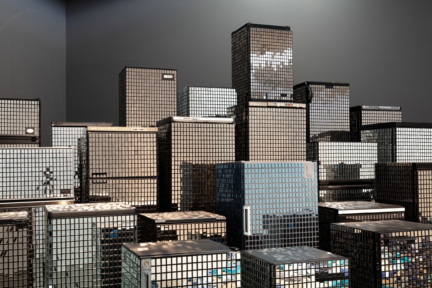 Kader Attia
Untitled (Skyline)
2007
Refrigerators, mirror fragments

Dimensions variable