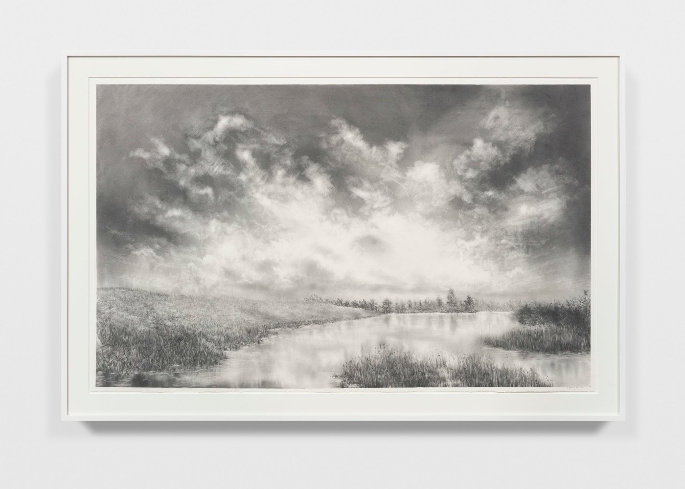 Kevin Beasley
Thoughts on Lake Gaston
2024
Graphite on Rives BFK
42 1/4 x 64 1/4 x 1 3/4 inches (107.3 x 163.2 x 4.4 cm)