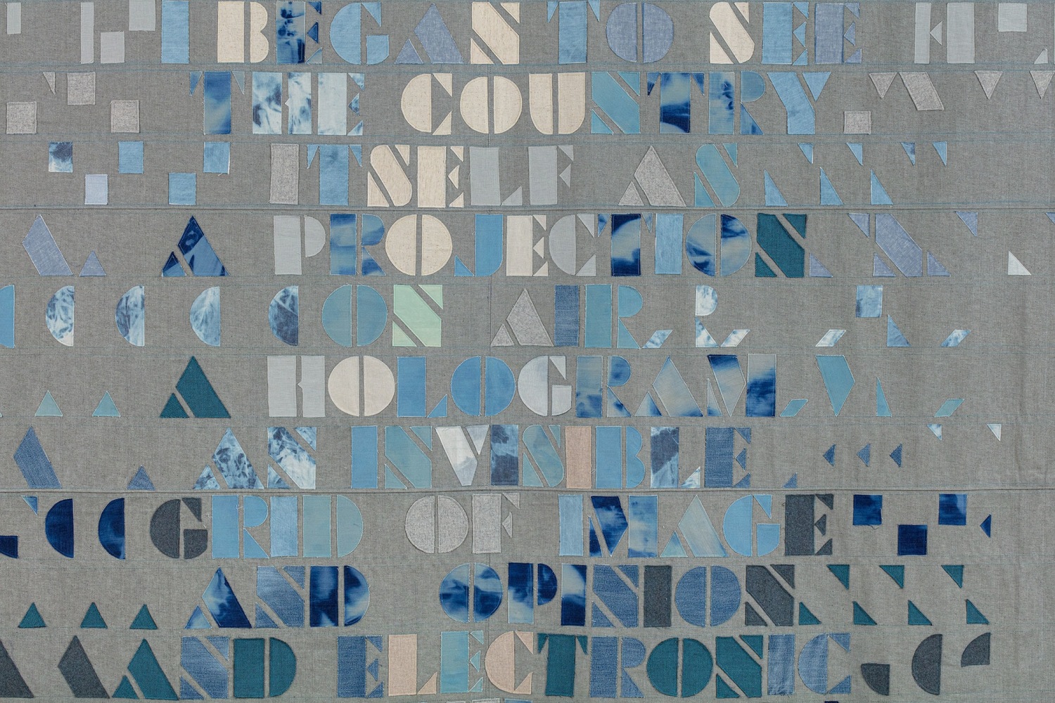 I Lost Track&amp;nbsp;(detail)
2020
Mixed fabrics
131 x 106 1/2 x 3 inches (332.7 x 270.5 x 7.6 cm)