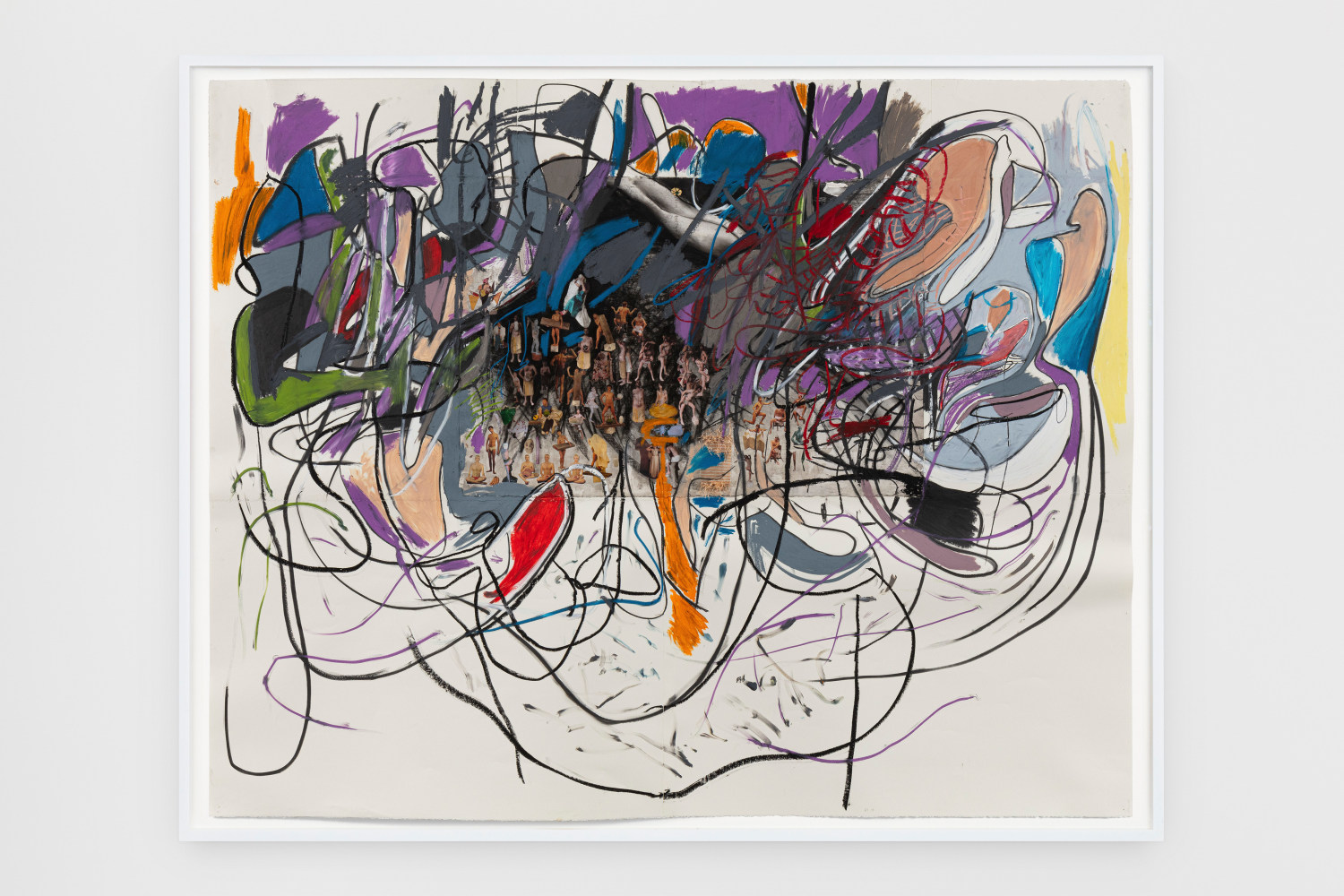 14.1.20.1
2020
Oil stick, charcoal, photographs, and collage on paper
Artwork Dimensions:
69 x 87 inches (175.3 x 221 cm)
Framed Dimensions:
72 1/2 x 90 3/4 x 2 1/2 inches (184.2 x 230.5 x 6.4 cm)