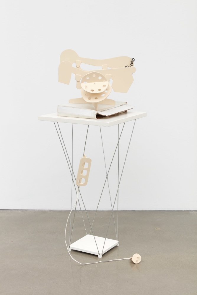 John Bock
Klingelingeling Klingelingeling hier kommt der Eiermann
2015
Wood, cable, cardboard box, 30 drawings and a plinth
58 1/2 x 22 1/4 x 22 1/4 inches (148.6 x 56.5 x 56.5 cm)

DOUBLE CLICK IMAGE FOR MORE VIEWS