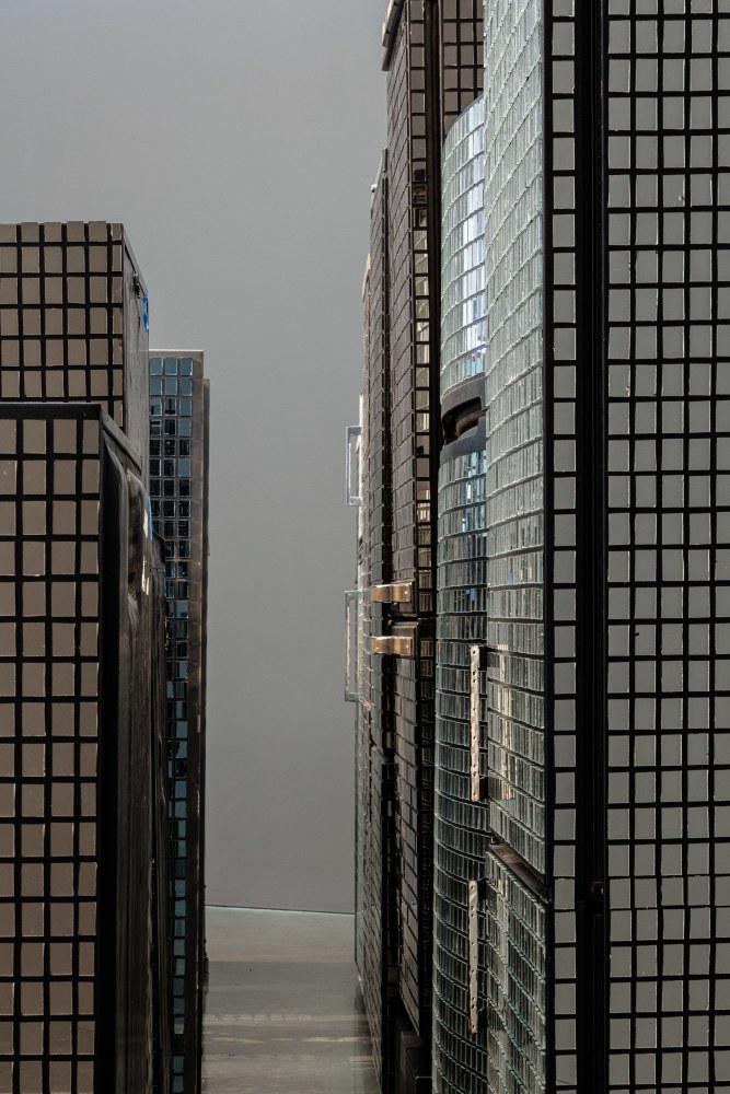 Kader Attia
Untitled (Skyline)
2007
Refrigerators, mirror fragments

Dimensions variable